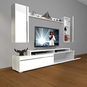 Ekoflex 7 Mdf Tv Ünitesi Tv Sehpası Parlak Beyaz