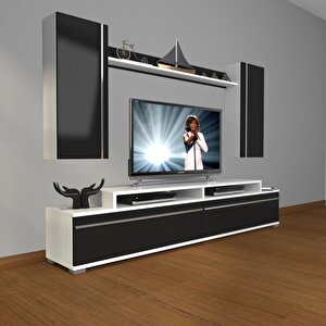 Ekoflex 7 Mdf Tv Ünitesi Tv Sehpası Beyaz - Siyah