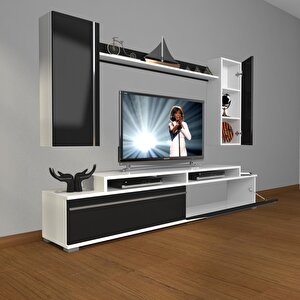 Ekoflex 7 Mdf Tv Ünitesi Tv Sehpası Beyaz - Siyah