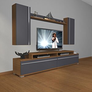 Ekoflex 7 Mdf Tv Ünitesi Tv Sehpası Ceviz Antrasit