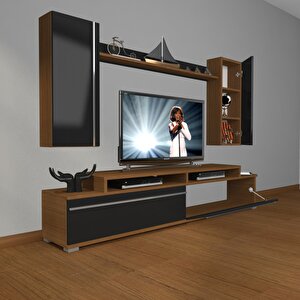 Ekoflex 7 Mdf Tv Ünitesi Tv Sehpası Ceviz-Siyah
