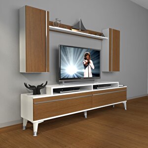 Ekoflex 7 Mdf Silver Tv Ünitesi Tv Sehpası Beyaz - Ceviz