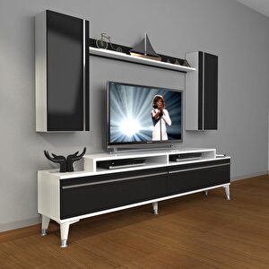 Ekoflex 7 Mdf Silver Tv Ünitesi Tv Sehpası Beyaz - Siyah
