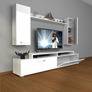 Ekoflex 7 Slm Tv Ünitesi Tv Sehpası Parlak Beyaz