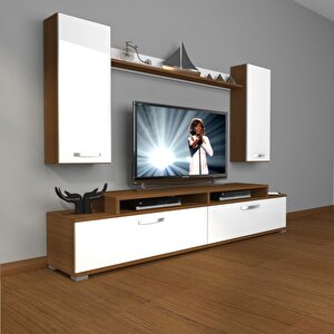 Ekoflex 7 Slm Tv Ünitesi Tv Sehpası Ceviz Beyaz