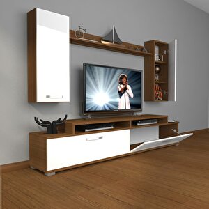 Ekoflex 7 Slm Tv Ünitesi Tv Sehpası Ceviz Beyaz