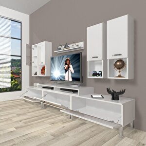 Ekoflex 8da Mdf Krom Ayaklı Tv Ünitesi Tv Sehpası