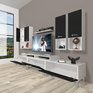 Ekoflex 8da Mdf Krom Ayaklı Tv Ünitesi Tv Sehpası