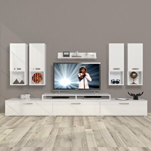 Ekoflex 8da Mdf Tv Ünitesi Tv Sehpası Parlak Beyaz