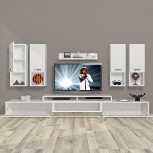 Ekoflex 8da Mdf Tv Ünitesi Tv Sehpası Parlak Beyaz