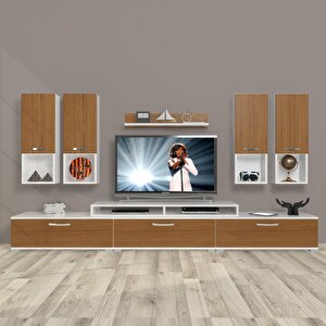 Ekoflex 8da Mdf Tv Ünitesi Tv Sehpası Beyaz - Ceviz