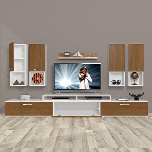 Ekoflex 8da Mdf Tv Ünitesi Tv Sehpası Beyaz - Ceviz