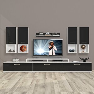 Ekoflex 8da Mdf Tv Ünitesi Tv Sehpası Beyaz - Siyah
