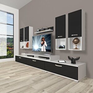 Ekoflex 8da Mdf Tv Ünitesi Tv Sehpası Beyaz - Siyah