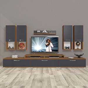 Ekoflex 8da Mdf Tv Ünitesi Tv Sehpası Ceviz Antrasit