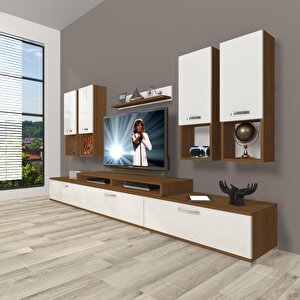 Ekoflex 8da Mdf Tv Ünitesi Tv Sehpası Ceviz Beyaz