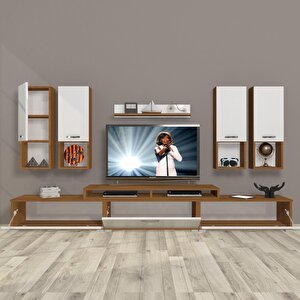 Ekoflex 8da Mdf Tv Ünitesi Tv Sehpası Ceviz Beyaz