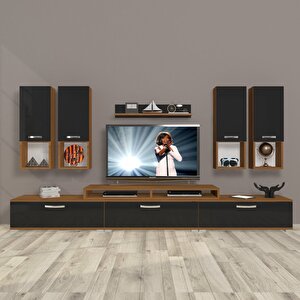 Ekoflex 8da Mdf Tv Ünitesi Tv Sehpası Ceviz-Siyah