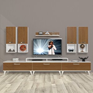 Ekoflex 8da Mdf Retro Tv Ünitesi Tv Sehpası Beyaz - Ceviz