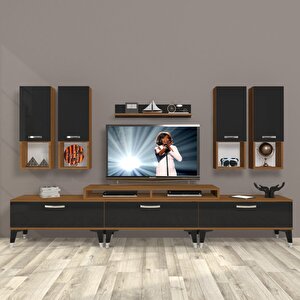 Ekoflex 8da Mdf Silver Tv Ünitesi Tv Sehpası Ceviz-Siyah