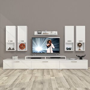 Ekoflex 8da Slm Tv Ünitesi Tv Sehpası Parlak Beyaz