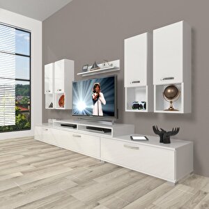 Ekoflex 8da Slm Tv Ünitesi Tv Sehpası Parlak Beyaz