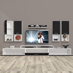 Ekoflex 8da Slm Tv Ünitesi Tv Sehpası Beyaz - Siyah