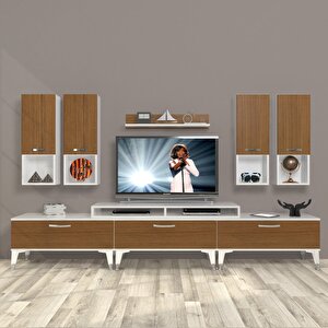 Ekoflex 8da Slm Silver Tv Ünitesi Tv Sehpası Beyaz - Ceviz