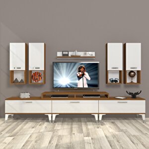 Ekoflex 8da Slm Silver Tv Ünitesi Tv Sehpası Ceviz Beyaz