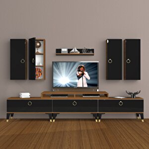 Ekoflex 8d Mdf Gold Tv Ünitesi Tv Sehpası Ceviz-Siyah