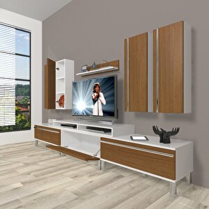 Ekoflex 8d Mdf Krom Ayaklı Tv Ünitesi Tv Sehpası