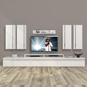 Ekoflex 8d Mdf Tv Ünitesi Tv Sehpası Parlak Beyaz
