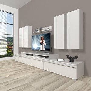 Ekoflex 8d Mdf Tv Ünitesi Tv Sehpası Parlak Beyaz