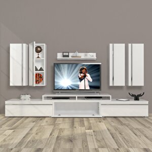 Ekoflex 8d Mdf Tv Ünitesi Tv Sehpası Parlak Beyaz