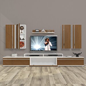 Ekoflex 8d Mdf Tv Ünitesi Tv Sehpası Beyaz - Ceviz