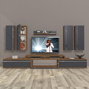 Ekoflex 8d Mdf Tv Ünitesi Tv Sehpası Ceviz Antrasit