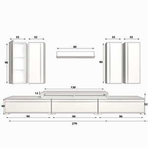 Ekoflex 8d Mdf Tv Ünitesi Tv Sehpası Ceviz Antrasit
