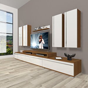 Ekoflex 8d Mdf Tv Ünitesi Tv Sehpası Ceviz Beyaz