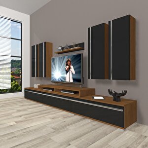 Ekoflex 8d Mdf Tv Ünitesi Tv Sehpası Ceviz-Siyah