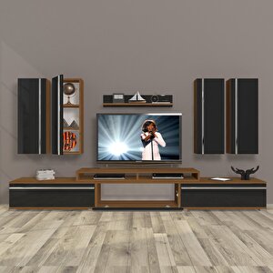 Ekoflex 8d Mdf Tv Ünitesi Tv Sehpası Ceviz-Siyah