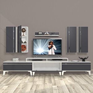 Ekoflex 8d Mdf Silver Tv Ünitesi Tv Sehpası Beyaz - Antrasit