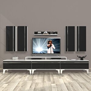 Ekoflex 8d Mdf Silver Tv Ünitesi Tv Sehpası Beyaz - Siyah