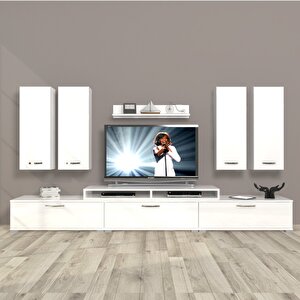 Ekoflex 8d Slm Tv Ünitesi Tv Sehpası Parlak Beyaz