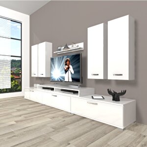 Ekoflex 8d Slm Tv Ünitesi Tv Sehpası Parlak Beyaz