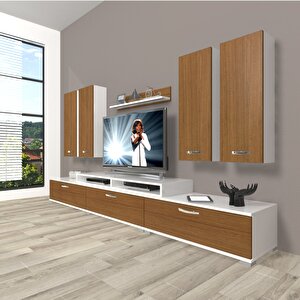 Ekoflex 8d Slm Tv Ünitesi Tv Sehpası Beyaz - Ceviz