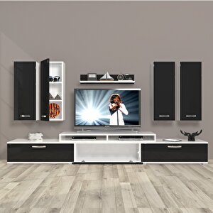 Ekoflex 8d Slm Tv Ünitesi Tv Sehpası Beyaz - Siyah