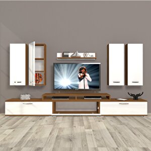 Ekoflex 8d Slm Tv Ünitesi Tv Sehpası Ceviz Beyaz