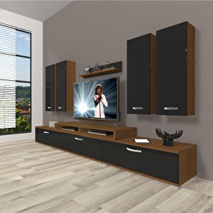 Ekoflex 8d Slm Tv Ünitesi Tv Sehpası Ceviz-Siyah