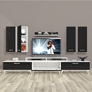 Ekoflex 8d Slm Retro Tv Ünitesi Tv Sehpası Beyaz - Siyah