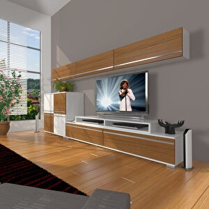 Ekoflex 8 Mdf Tv Ünitesi Tv Sehpası Beyaz - Ceviz